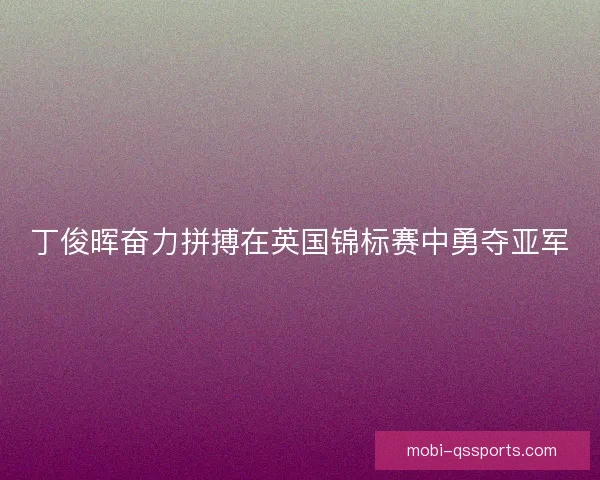 丁俊晖奋力拼搏在英国锦标赛中勇夺亚军