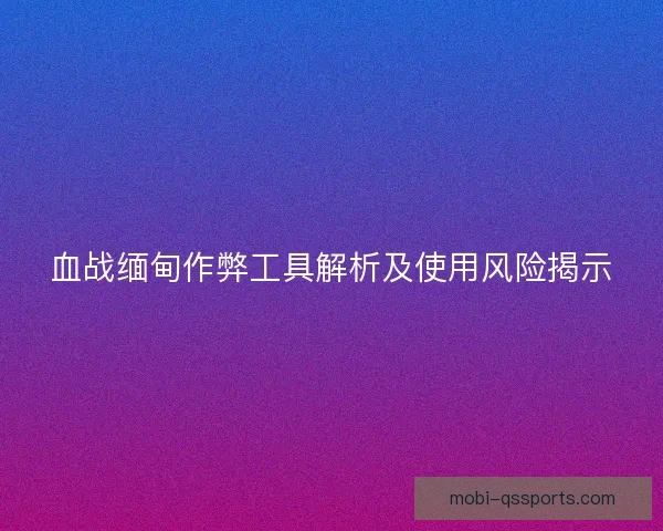 血战缅甸作弊工具解析及使用风险揭示