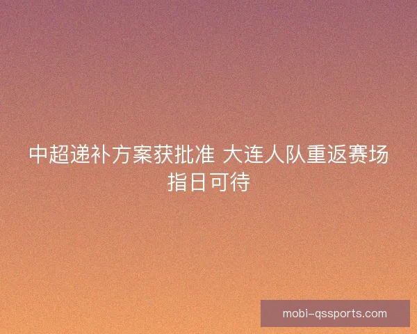中超递补方案获批准 大连人队重返赛场指日可待